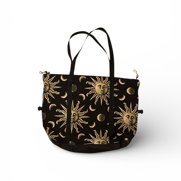 Handbags - Danny K  Beverly Hills Sun and Moon Black Zippered Tote Bag